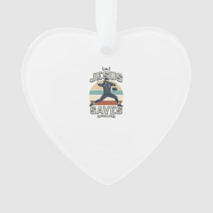 Jesus rettet Baseball Vintage Christlicher Vektor  Ornament