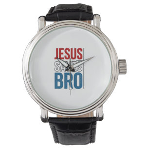 Jesus rettet Bro Christliche Typografie T-Shirt De Armbanduhr