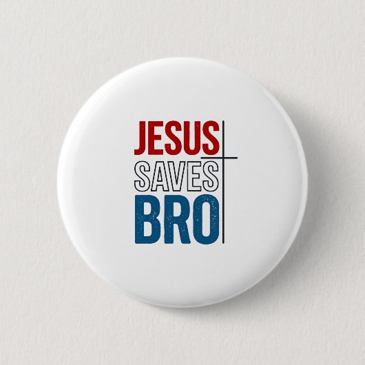 Jesus rettet Bro Christliche Typografie T-Shirt De Button (Vorderseite)