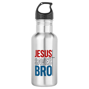 Jesus rettet Bro Christliche Typografie T-Shirt De Edelstahlflasche