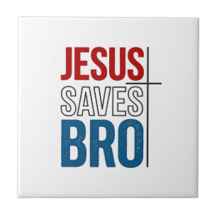 Jesus rettet Bro Christliche Typografie T-Shirt De Fliese