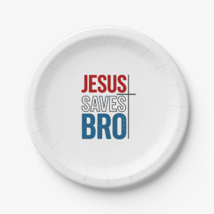 Jesus rettet Bro Christliche Typografie T-Shirt De Pappteller