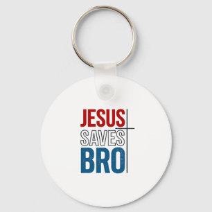 Jesus rettet Bro Christliche Typografie T-Shirt De Schlüsselanhänger