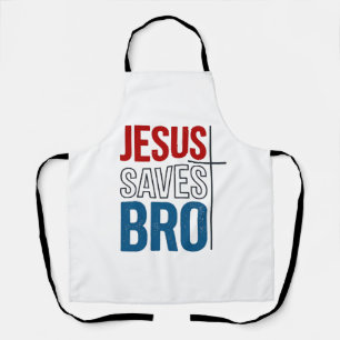 Jesus rettet Bro Christliche Typografie T-Shirt De Schürze