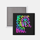 Jesus rettet Bro, christlicher Glaube Magnet (Vorderseite/Rückseite)