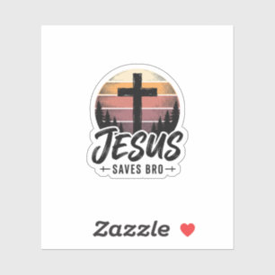 Jesus rettet Bro Vintage Christian Kreuz Shirt Des Aufkleber