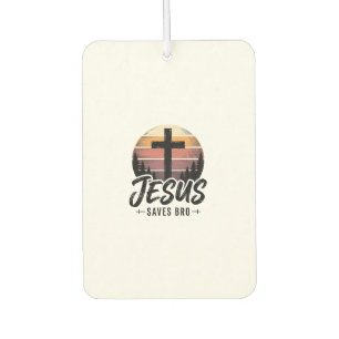 Jesus rettet Bro Vintage Christian Kreuz Shirt Des Autolufterfrischer