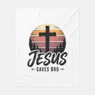 Jesus rettet Bro Vintage Christian Kreuz Shirt Des Fleecedecke
