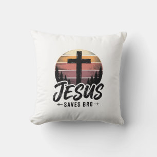 Jesus rettet Bro Vintage Christian Kreuz Shirt Des Kissen