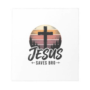 Jesus rettet Bro Vintage Christian Kreuz Shirt Des Notizblock