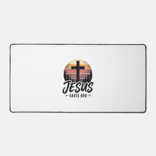 Jesus rettet Bro Vintage Christian Kreuz Shirt Des Schreibtischunterlage