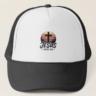 Jesus rettet Bro Vintage Christian Kreuz Shirt Des Truckerkappe