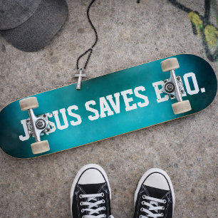 Jesus rettet Bruder. Blaues Dopamin-Skateboard Skateboard