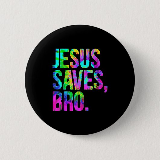 Jesus rettet Bruder, christlicher Glaube Button (Vorderseite)