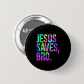 Jesus rettet Bruder, christlicher Glaube Button (Vorne & Hinten)