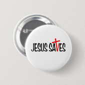 Jesus rettet button (Vorne & Hinten)