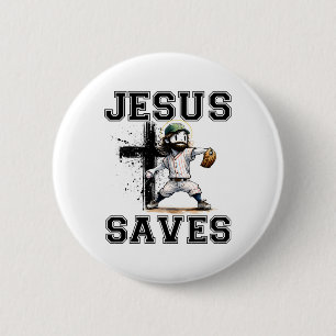 Jesus rettet Bysebyll Religiöser Christlicher Glau Button