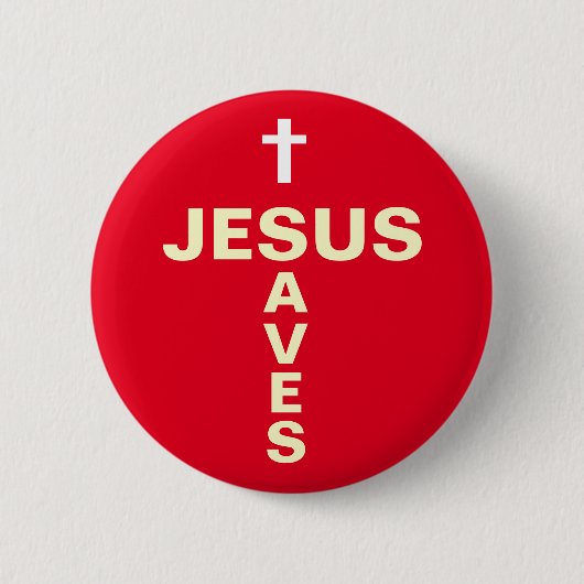Jesus rettet christlichen Evangelising Button (Vorderseite)