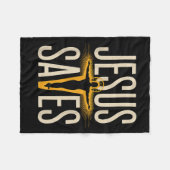 Jesus rettet christlichen Glauben Hingabe Gläubige Fleecedecke (Vorderseite (Horizontal))