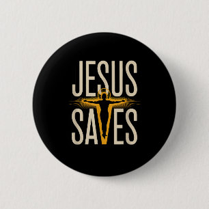 Jesus rettet christlicher Glaube Hingabe Gläubiger Button