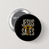 Jesus rettet christlicher Glaube Hingabe Gläubiger Button (Vorne & Hinten)
