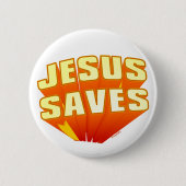 Jesus rettet christliches Geschenk Button (Vorderseite)