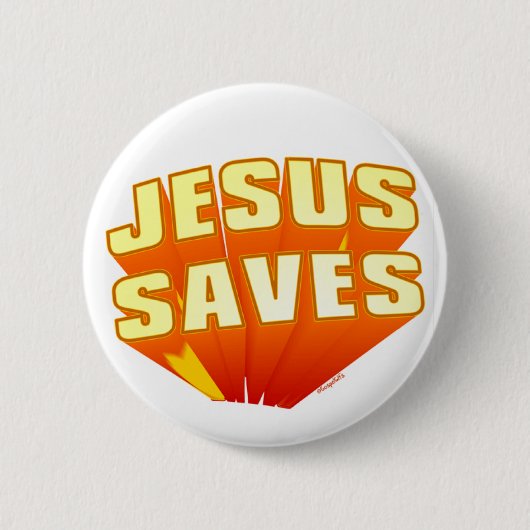 Jesus rettet christliches Geschenk Button (Vorderseite)