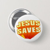 Jesus rettet christliches Geschenk Button (Vorne & Hinten)