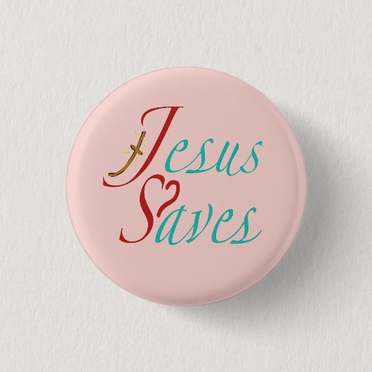 Jesus rettet christliches Zitat  Button (Vorderseite)