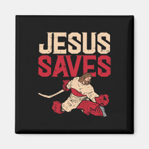 Jesus rettet Eishockey-Torhüter Sport religiös chr Magnet