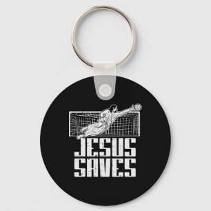 Jesus rettet Fußball Christian Torwart Tor Schlüsselanhänger