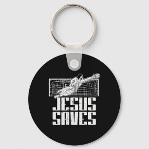 Jesus rettet Fußball Christian Torwart Torhüter Schlüsselanhänger