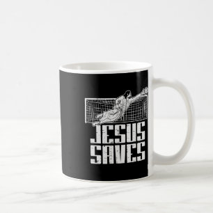 Jesus rettet Fußball christlicher Torwart Tor Kaffeetasse