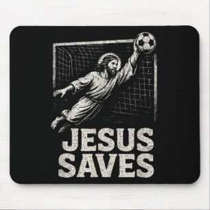 Jesus rettet - Fußball-Torhüter christliche Inspir Mousepad