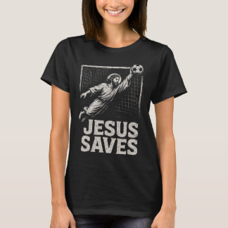 Jesus rettet - Fußball-Torhüter christliche Inspir T-Shirt