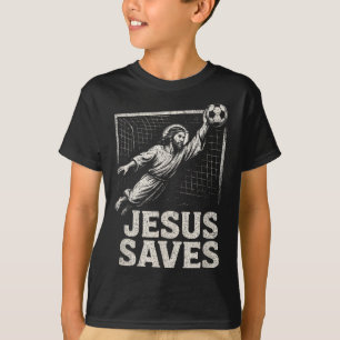 Jesus rettet - Fußball-Torhüter christliche Inspir T-Shirt