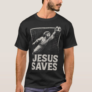 Jesus rettet - Fußball-Torhüter christliche Inspir T-Shirt