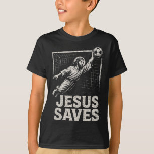 Jesus rettet - Fußballtorwart christliche Inspirat T-Shirt