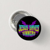 Jesus rettet Goths Knopf Button (Vorne & Hinten)