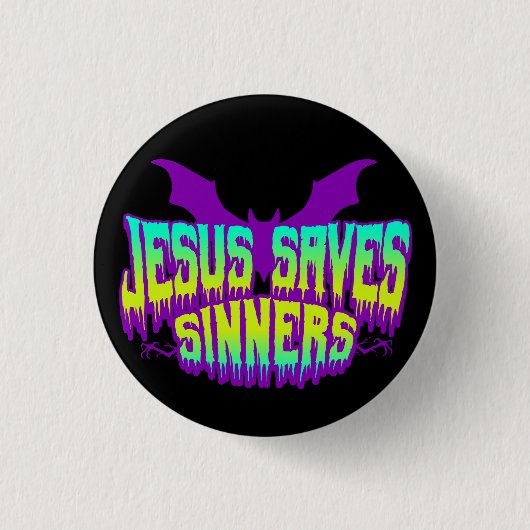 Jesus rettet Goths Knopf Button (Vorderseite)