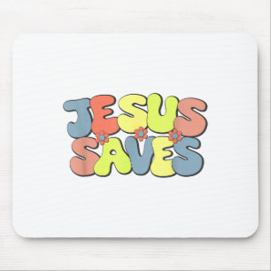 Jesus rettet - Hipe Flower Child Stil Mousepad
