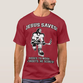 Jesus rettet Hockey lustiges T-Shirt