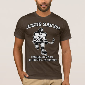 Jesus rettet Hockey lustiges T-Shirt