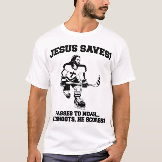 Jesus rettet Hockey lustiges T-Shirt