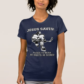 Jesus rettet Hockey lustiges T-Shirt