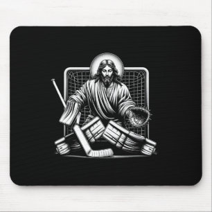 Jesus rettet Hockey-Torwart Christian  Mousepad