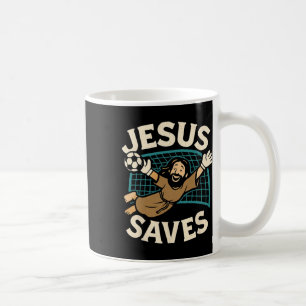 Jesus rettet I Christlicher Glaube I Jesus Fußball Kaffeetasse