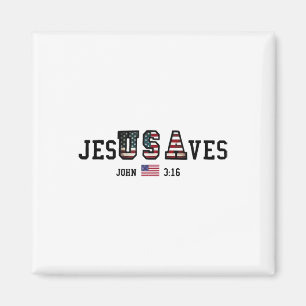Jesus rettet Jesusaves USA Amerikanische Flagge Pa Magnet