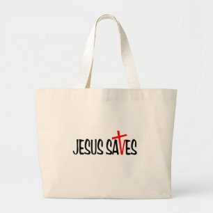 Jesus rettet jumbo stoffbeutel