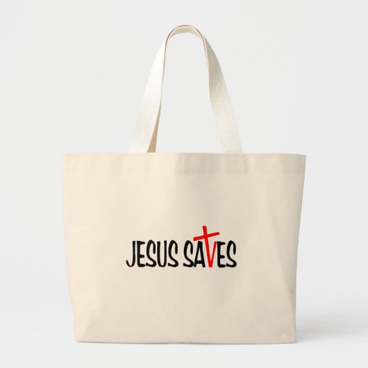 Jesus rettet jumbo stoffbeutel (Vorne)